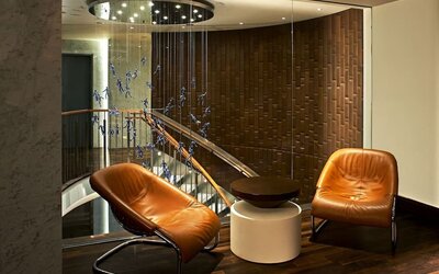 Cozy lounge area at The Fifty Sonesta Select New York.