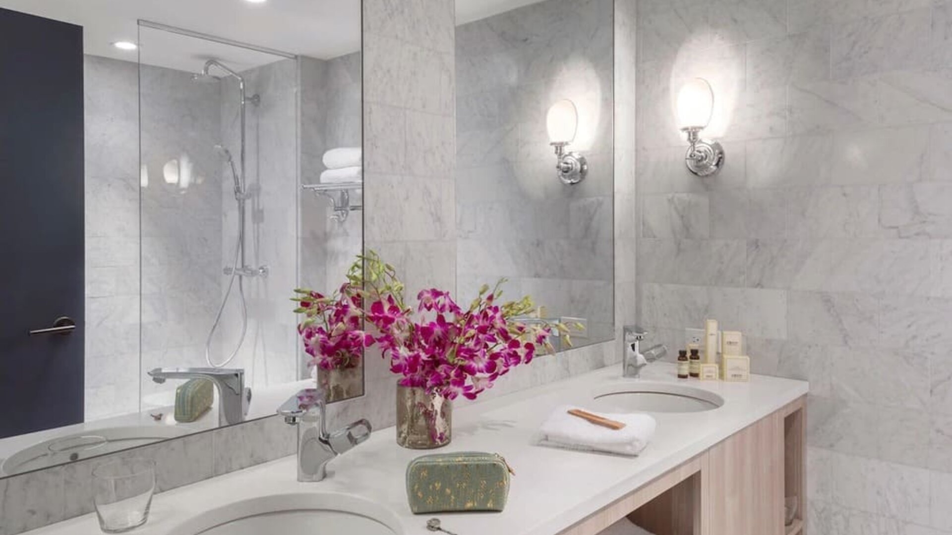 Guest bathroom at The Tillary Hotel.