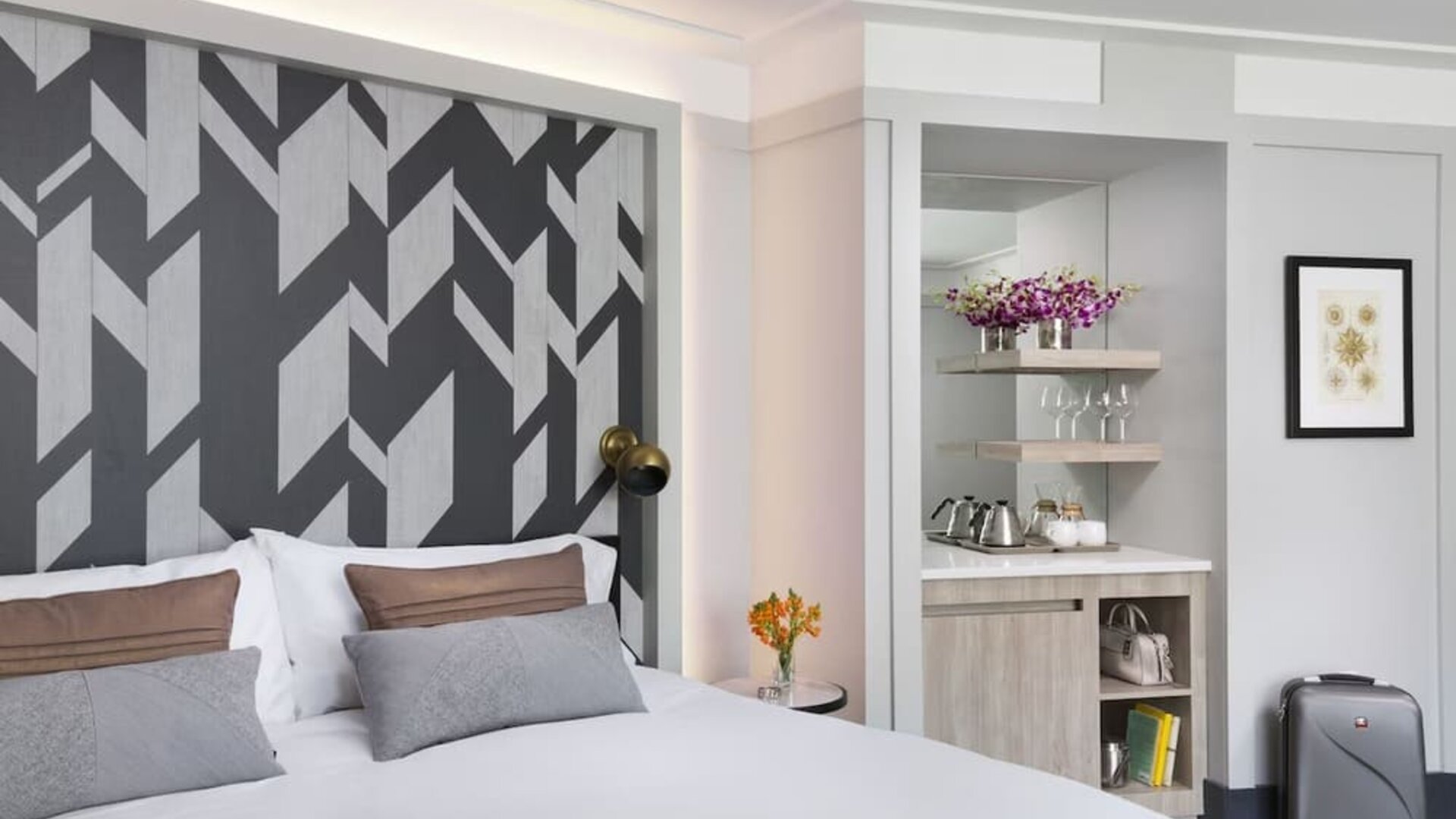 Cozy king room at The Tillary Hotel.