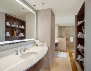 Guest bathroom at Signia By Hilton Orlando Bonnet Creek.