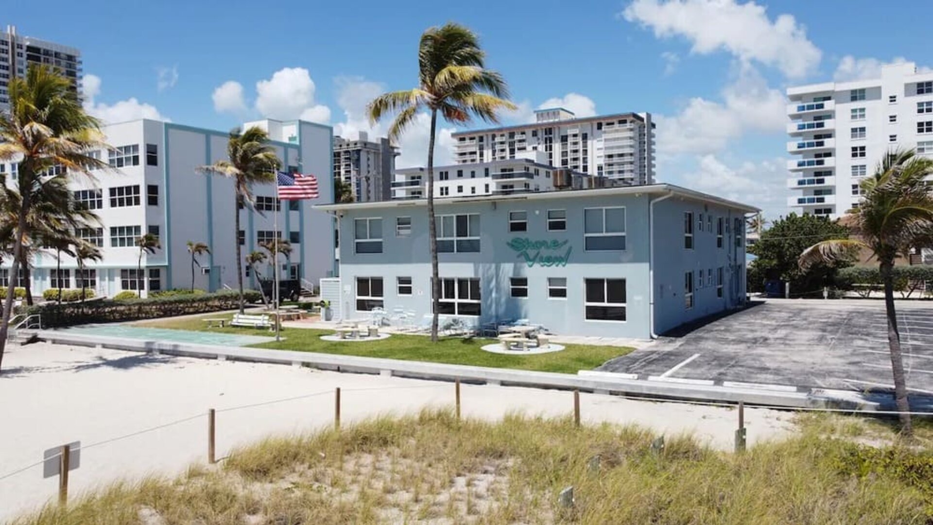 Hotel exterior at Shore View Hotel.