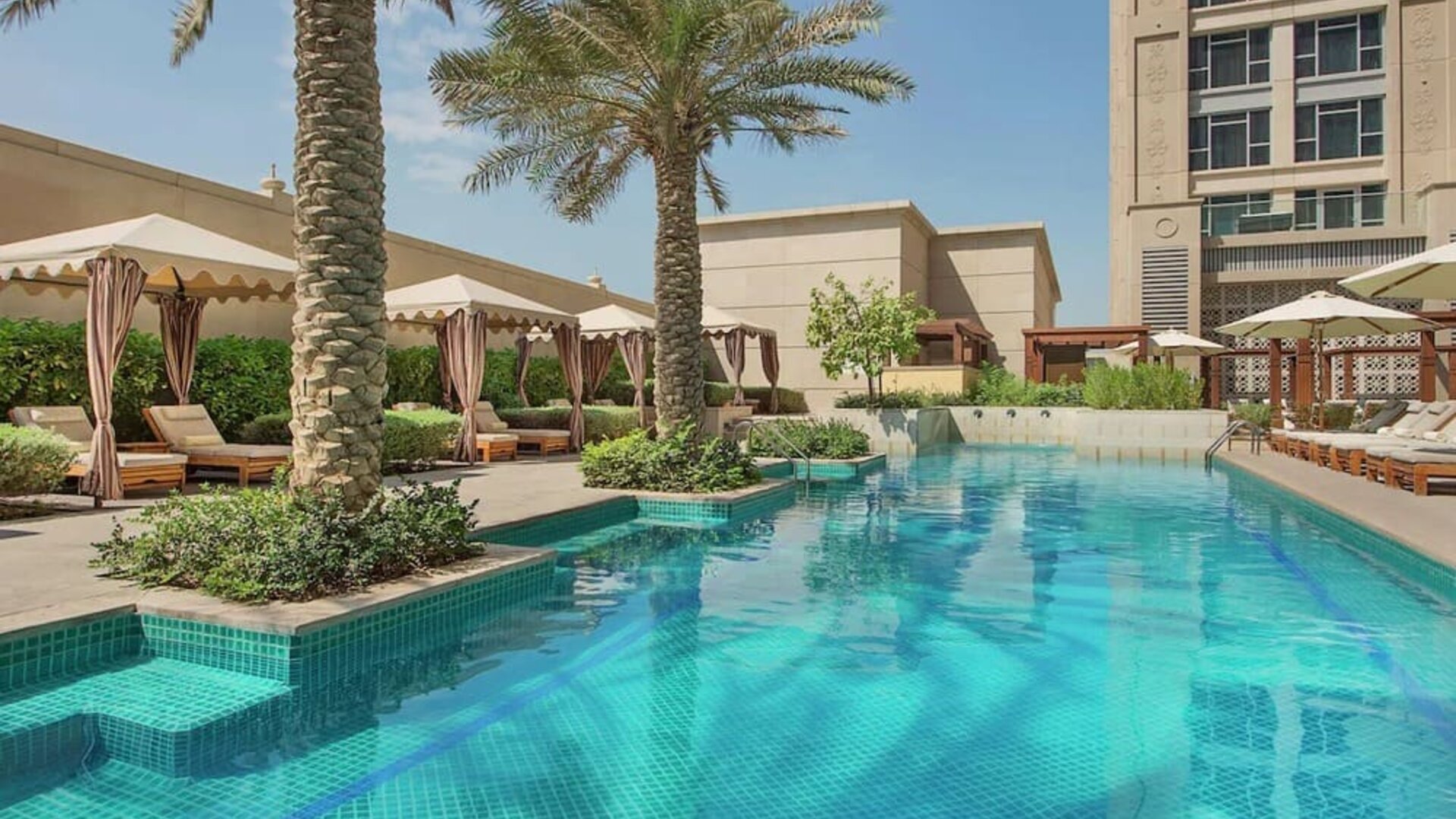 Outdoor pool at Hilton Dubai Al Habtoor City.