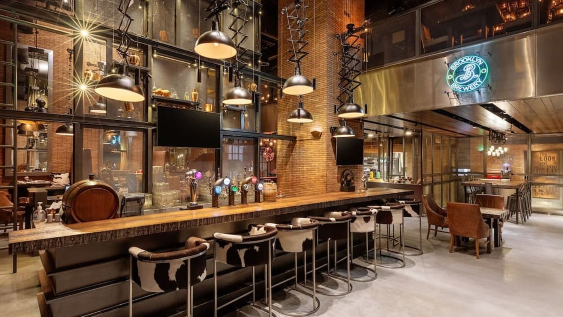 Cozy hotel bar at Hilton Dubai Al Habtoor City.