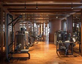 Gym equipment at Hilton Dubai Al Habtoor City.