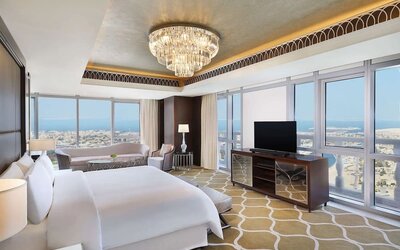 Day use room at Hilton Dubai Al Habtoor City.