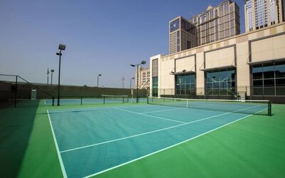 Tennis court at Hilton Dubai Al Habtoor City.