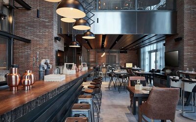 Hotel bar at Hilton Dubai Al Habtoor City.