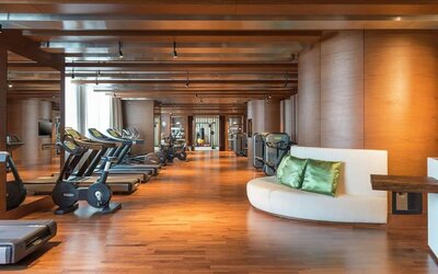 Fitness center at Hilton Dubai Al Habtoor City.