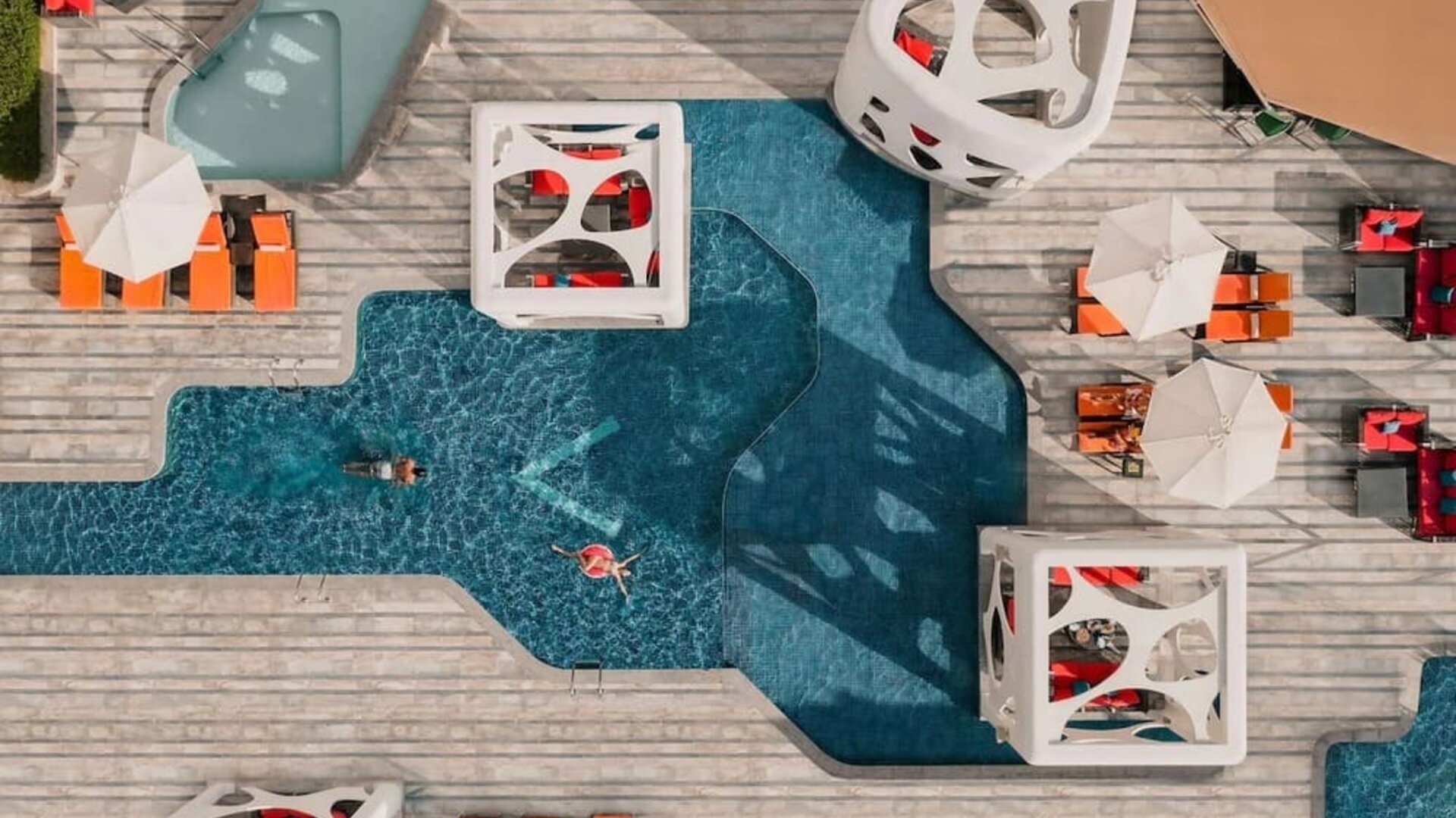 Hotel exterior and pool area at V Hotel Dubai.