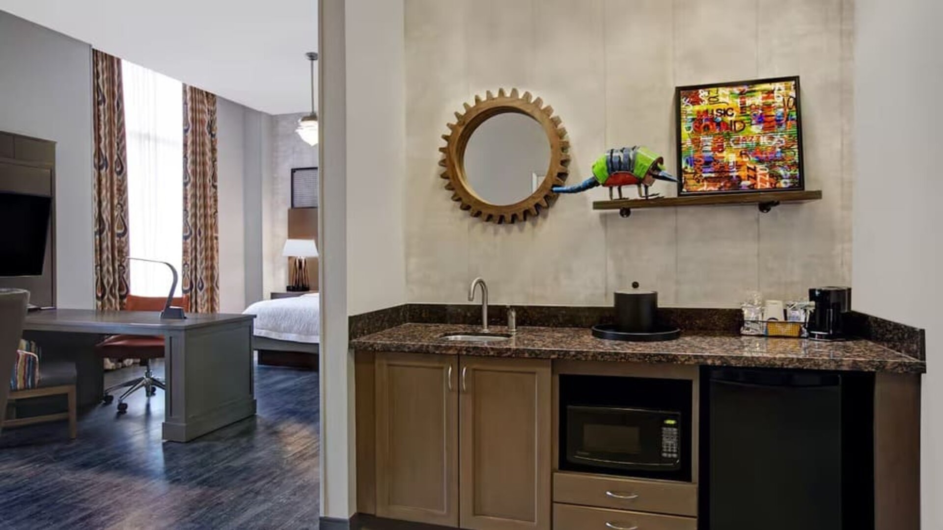 Spacious king room with kitchen at Hampton Inn & Suites Austin @ The UniversityCapitol.