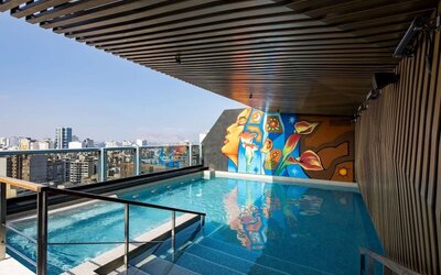 Outdoor pool at Hilton Garden Inn Lima Miraflores.