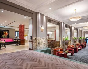 Lobby and coworking space at DoubleTree By Hilton Brussels City.