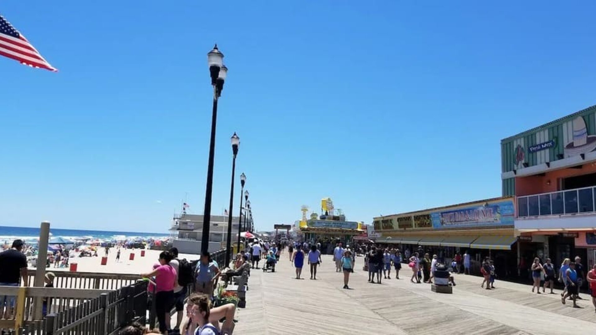 Beach promenade nearby at Bay Breeze Motel.