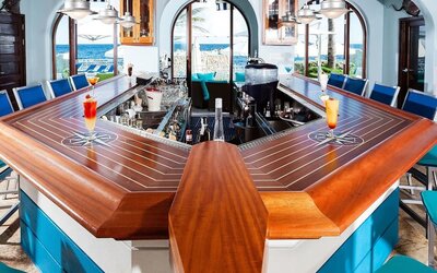 Hotel bar at Oyster Bay Beach Resort.