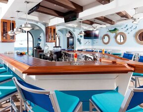 Bar and coworking space at Oyster Bay Beach Resort.