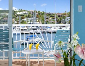Sunny daytime patio setup arrangement 