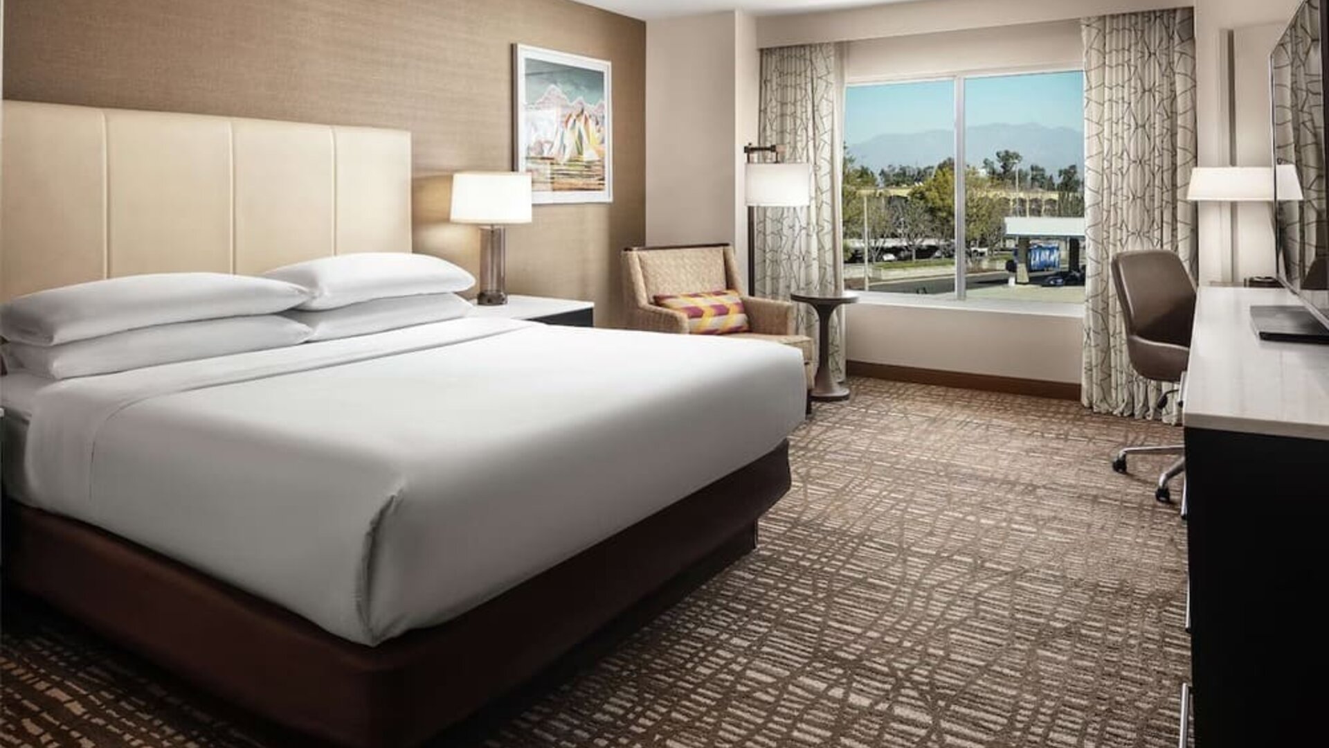 Day room with work station at DoubleTree By Hilton Ontario Airport.