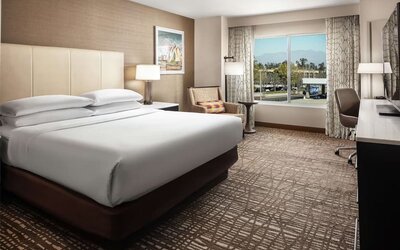 Day room with work station at DoubleTree By Hilton Ontario Airport.