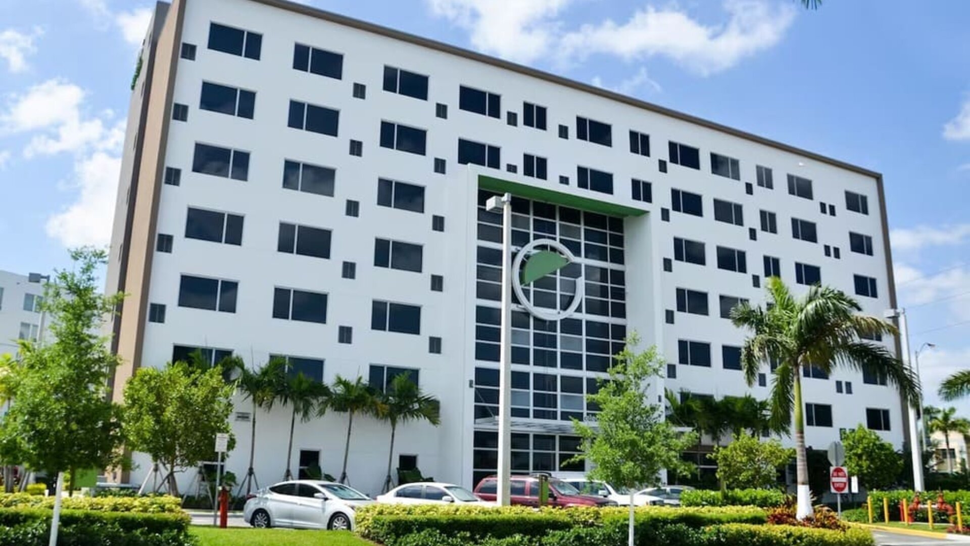 Hotel exterior at Element Miami Doral.