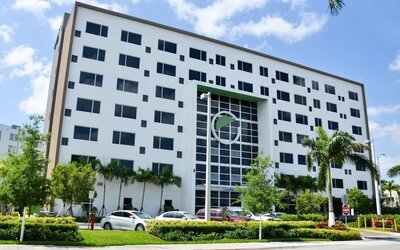 Hotel exterior at Element Miami Doral.