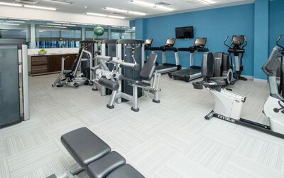 Fitness center at Element Miami Doral.