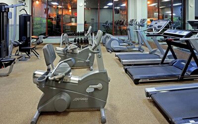 Fitness center at Laguardia Plaza Hotel.