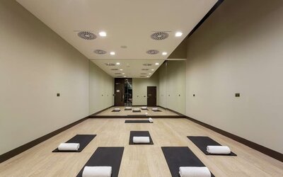 Yoga and gym space at Hilton Aberdeen TECA.