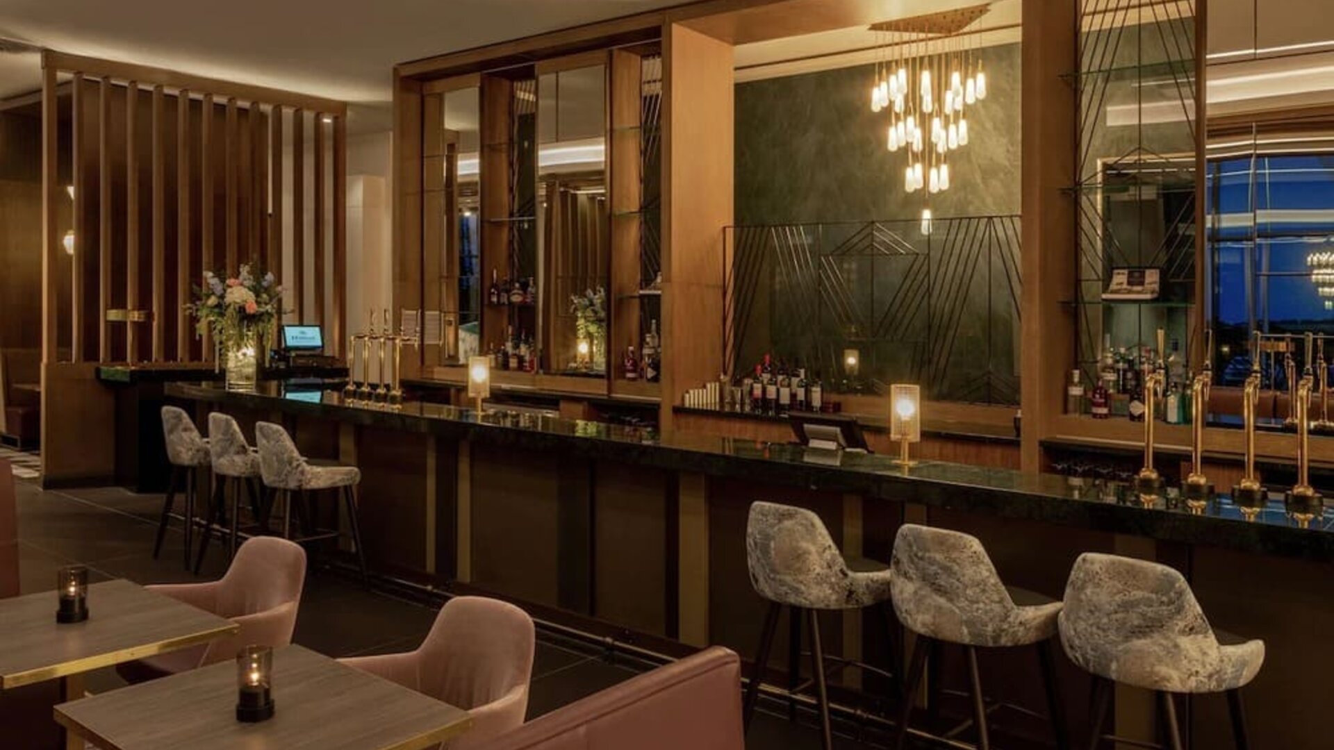 Hotel bar at Hilton Aberdeen TECA.