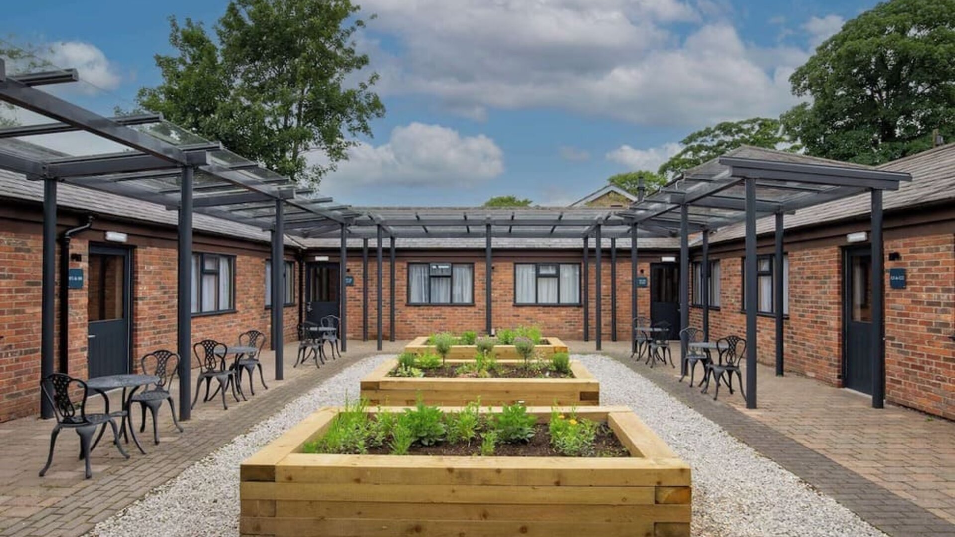 Outdoor terrace at Elmbank York, Tapestry Collection By Hilton.