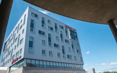 Hotel exterior at Hampton By Hilton London Gatwick Airport.