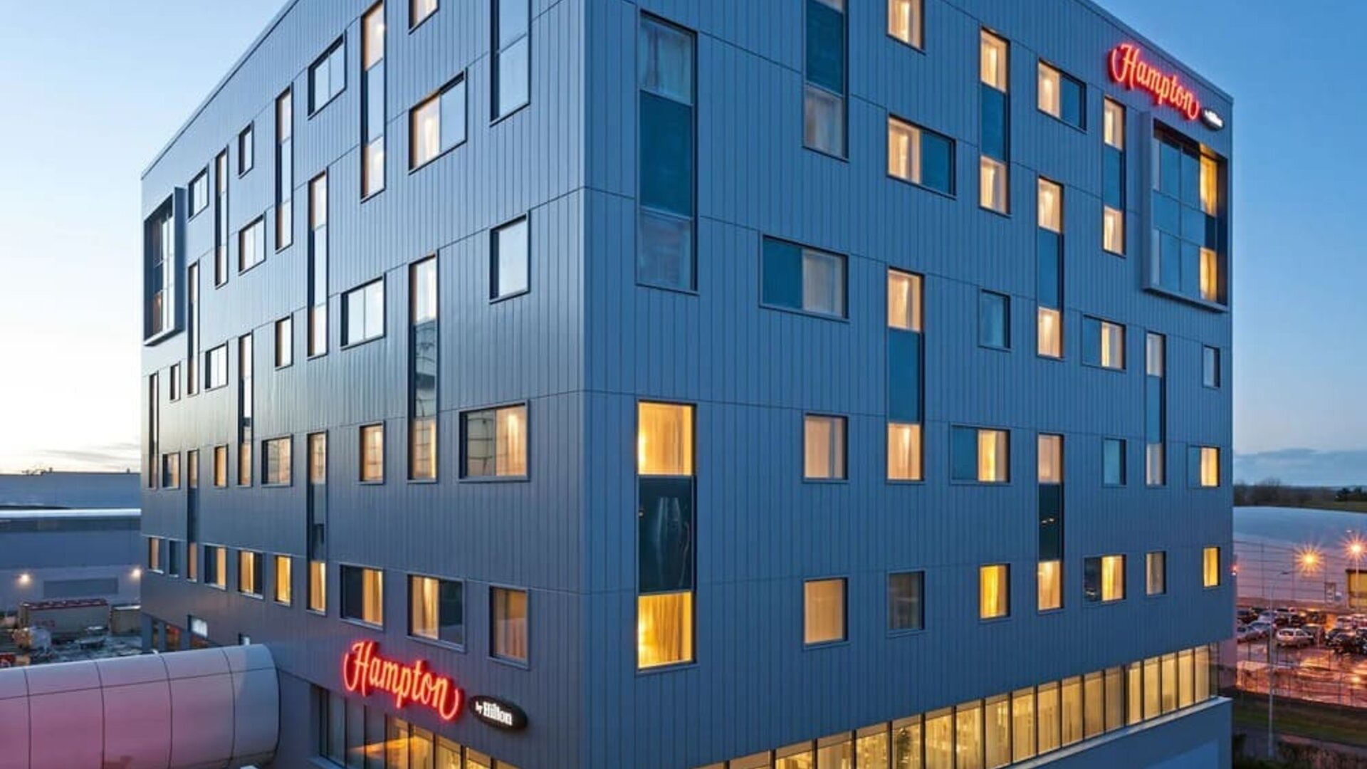 Hotel exterior at Hampton By Hilton London Gatwick Airport.