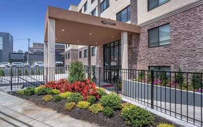 Hotel exterior at Comfort Inn JFK Airport.