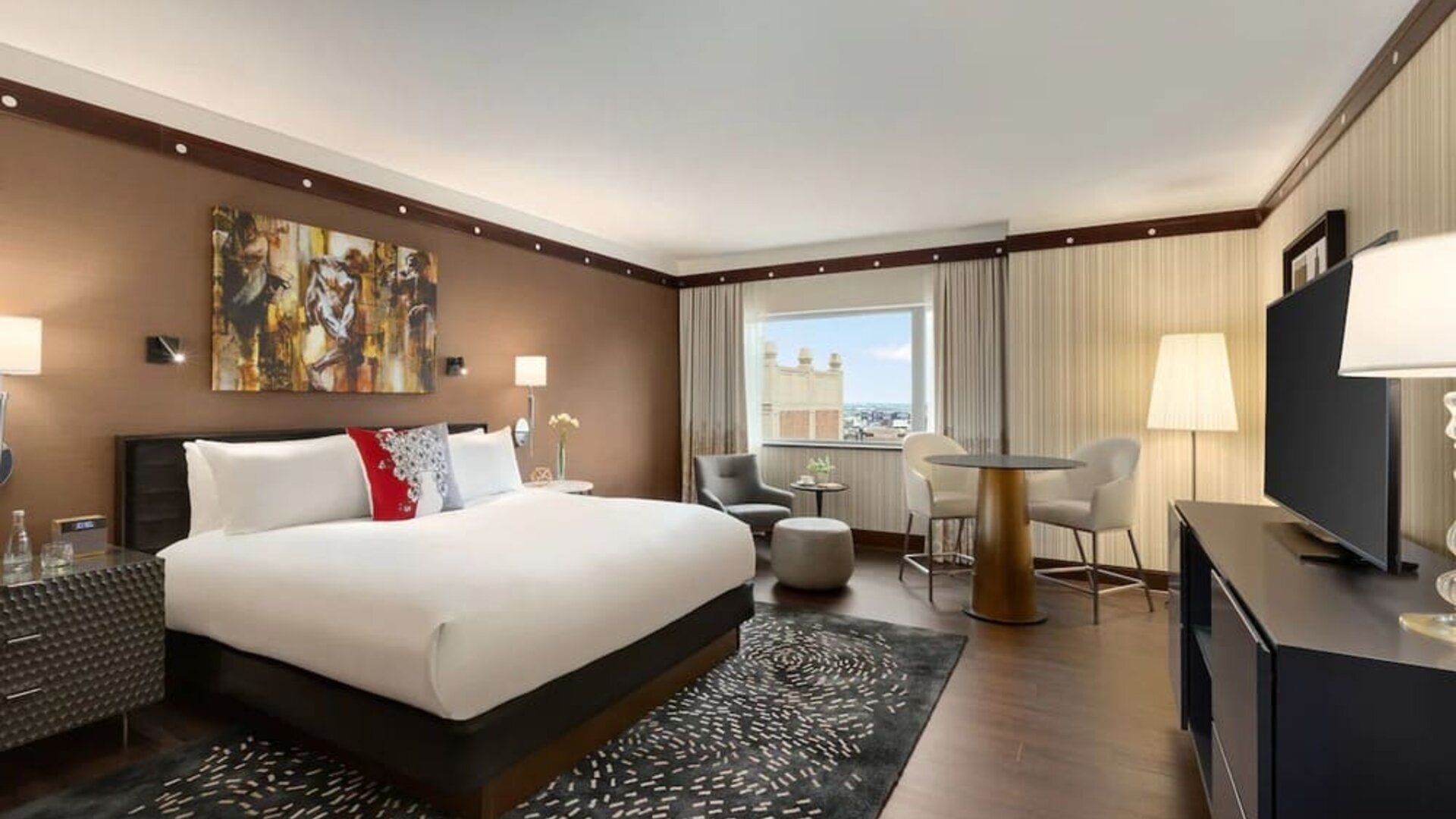 Day use room with TV at Sofitel Philadelphia At Rittenhouse Square.