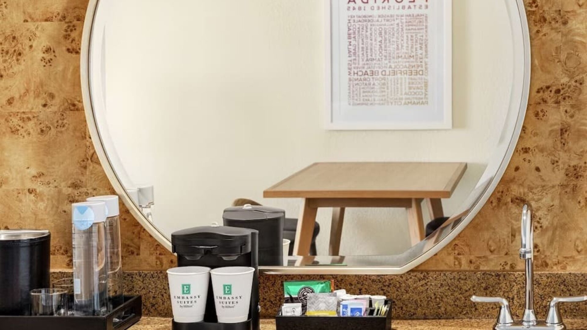 Coffee station at Embassy Suites By Hilton Deerfield Beach Resort & Spa.