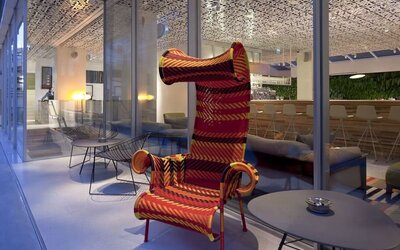 Outdoor terrace at Mendeli Street Hotel.