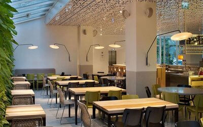 Dining area at Mendeli Street Hotel.