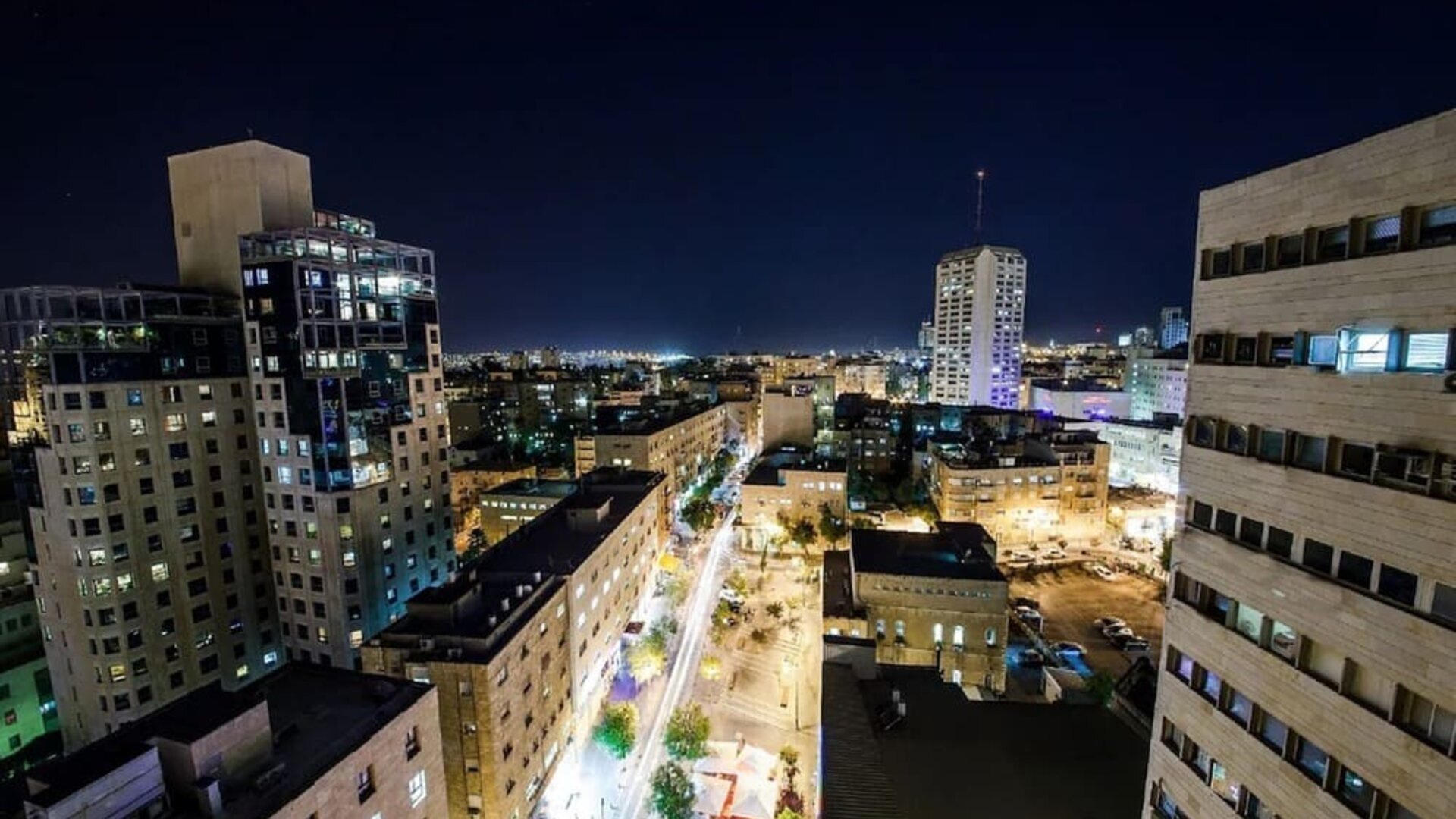 Hotel view at night at Prima Vera Hotel.