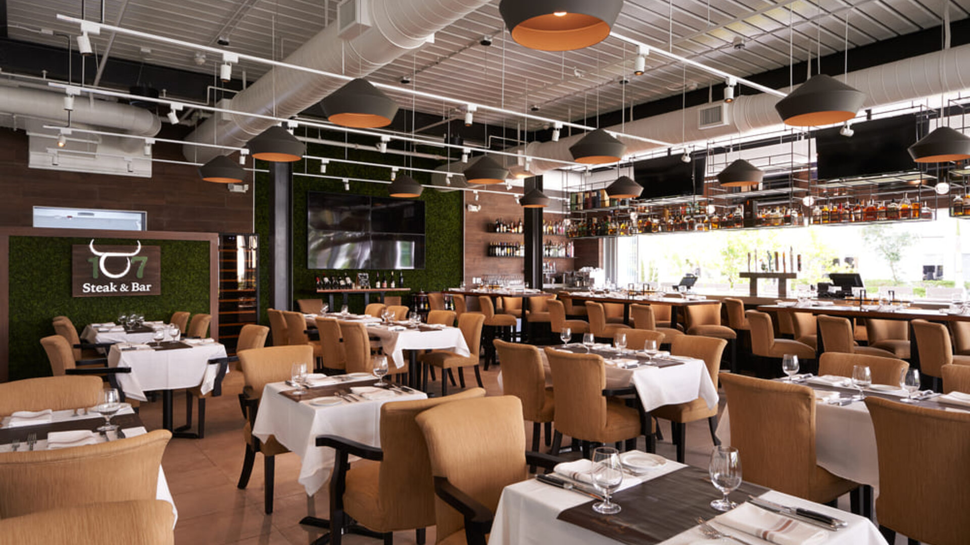 Dining room at Element Miami Doral.