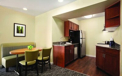 Kitchen area at Hyatt House Pleasanton.
