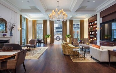 Lobby and coworking lounge at InterContinental New York Barclay.
