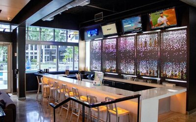 Hotel bar at Aloft Miami Doral.
