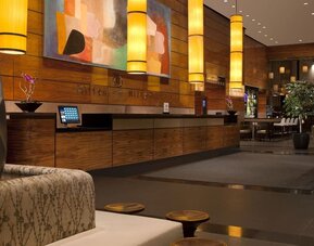 Lobby and hotel entrance at M Social New York Downtown.