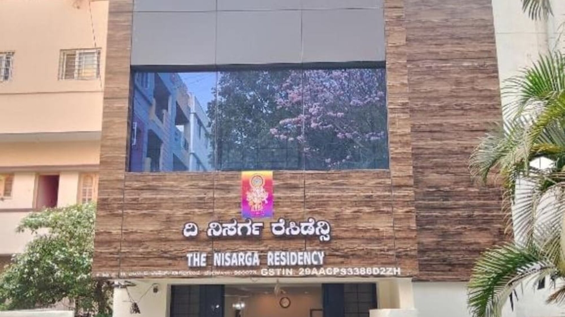 Hotel exterior at The Nisarga Residency.