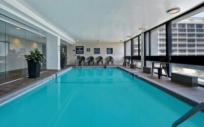 Relaxing indoor pool at Four Points By Sheraton Boston-Newton.