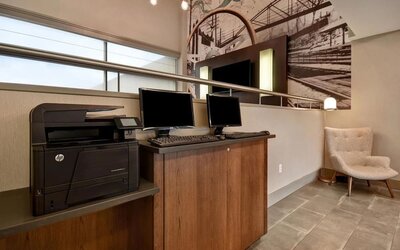 Business center at Four Points By Sheraton Boston-Newton. 