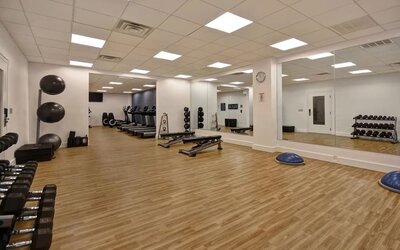 Fitness center available at  Four Points By Sheraton Boston-Newton. 