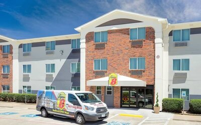 Hotel exterior at Super 8 Bedford DFW Airport West.  