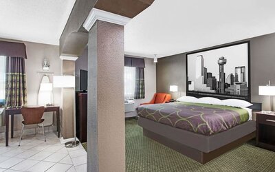 Spacious day use room at Super 8 Bedford DFW Airport West.  
