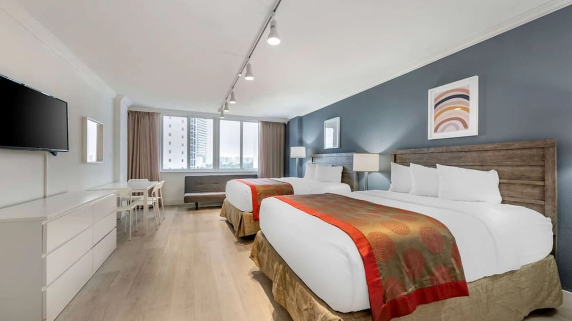 Spacious day room with natural light at Ramada Plaza Marco Polo Beach Resort.