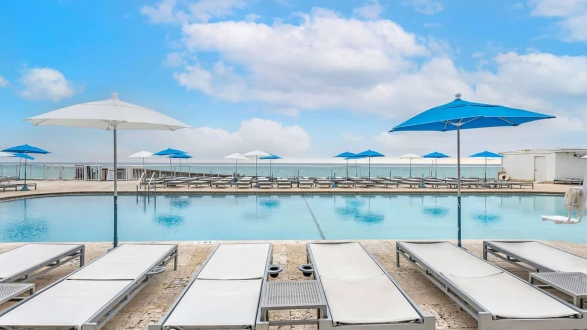 Relaxing sun loungers at Ramada Plaza Marco Polo Beach Resort.